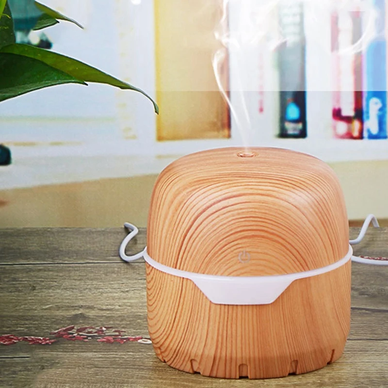 

Top Deals 300ML Ultrasonic Essential Oil Diffuser USB Air Humidifier Home Office Water Mist Maker Wood Grain Electric Aroma Diff