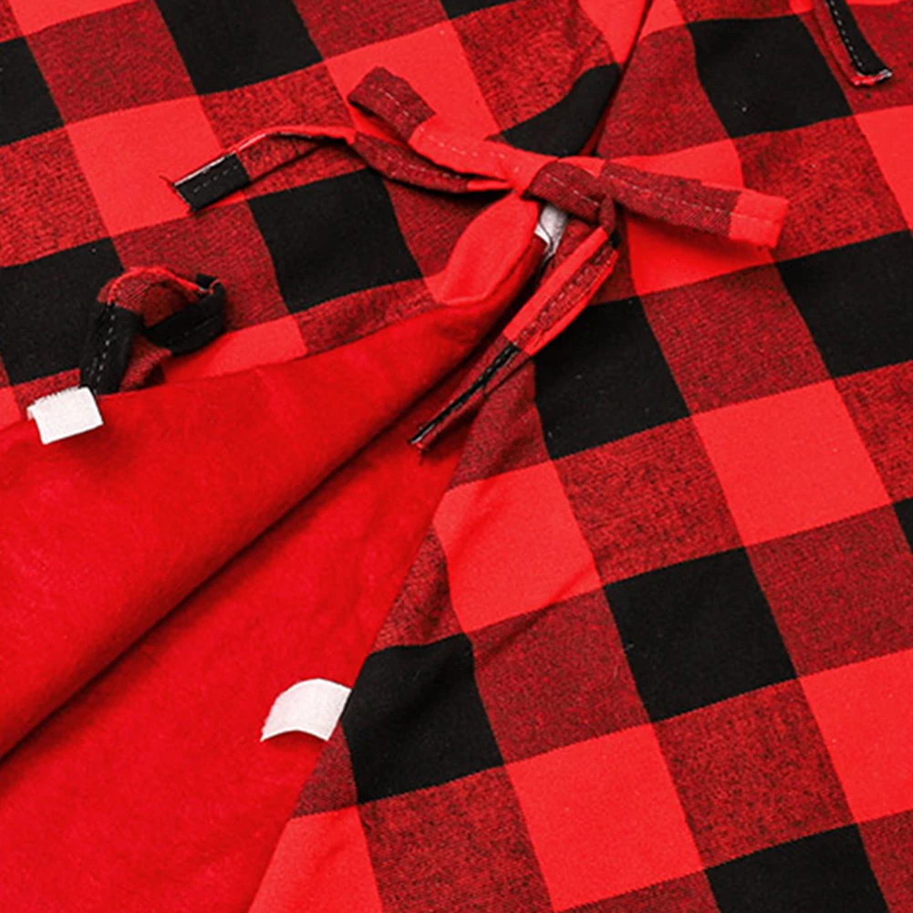 48inch Christmas Holiday Decorations Skirt Aprons Plaid Tree Red And Black Plaid Skirt New Year Xmas For Decors Carpet Wills S27
