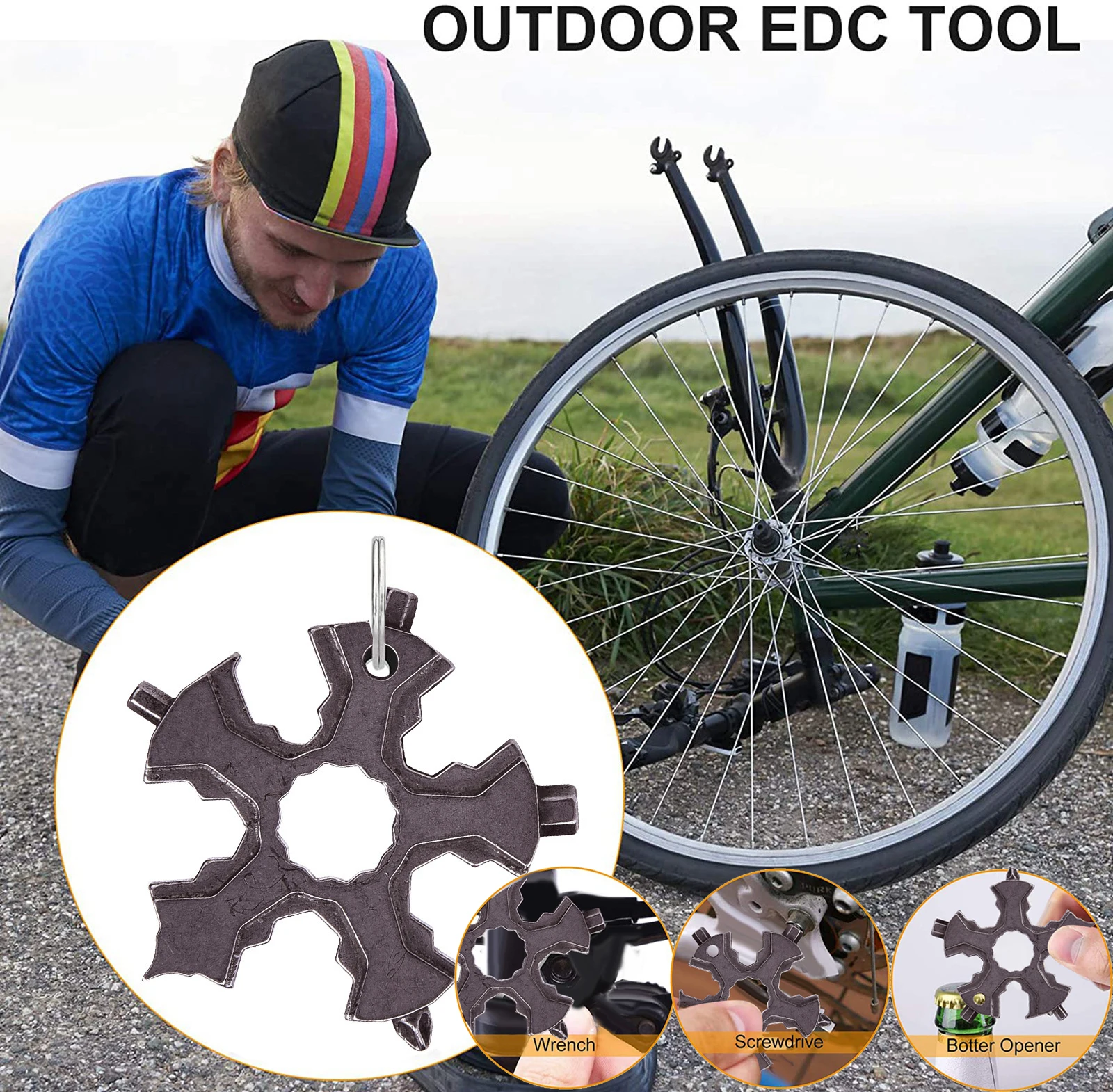 Многофункциональный инструмент 18 в 1 для езды на велосипеде Походов Кемпинга