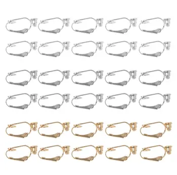 

10 Pieces Clip-on Earrings Converters with Post Non-Pierced Ears Jewelry Making