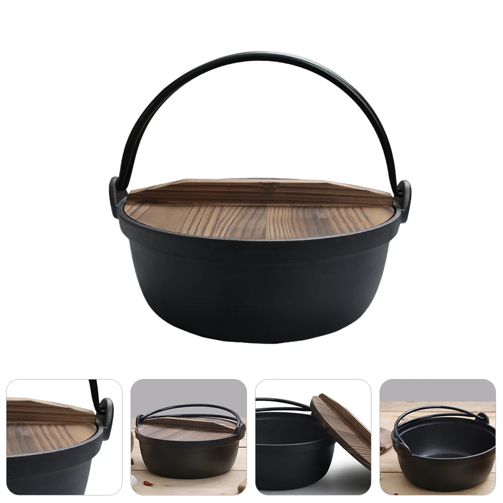 1 Pc Practical Cast Iron Pot Large Capacity Soup Household Stew (Black) | Дом и сад