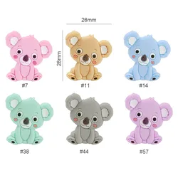 15mm 10pcs/lot koala  BPA Free Food Grade Silicone Beads Chew Teether Accessories DIY Teething Necklace Handmade Gifts baby