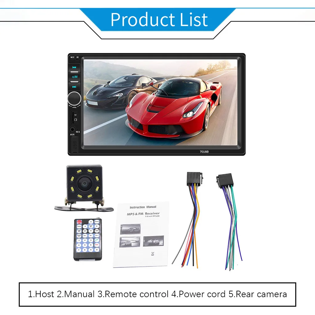20# SWM-7018B Автомобильный MP3 Bluetooth FM U диск заднего вида сенсорный экран автомобильный аудио стерео сенсорный экран MP3-плеер