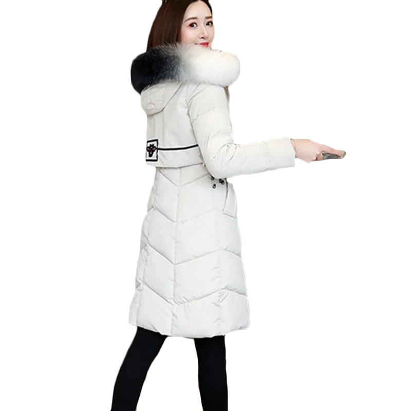 Best New Winter Jacket Women Hooded Thicken Warm Coat Outwear Down Cotton Jackets Coat Plus size womens Big Fur Collar Parkas F902