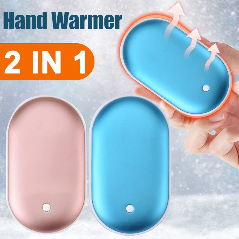 2 In 1 Mini Hand Warmer Usb Rechargeable Mobile Power Bank Charger
