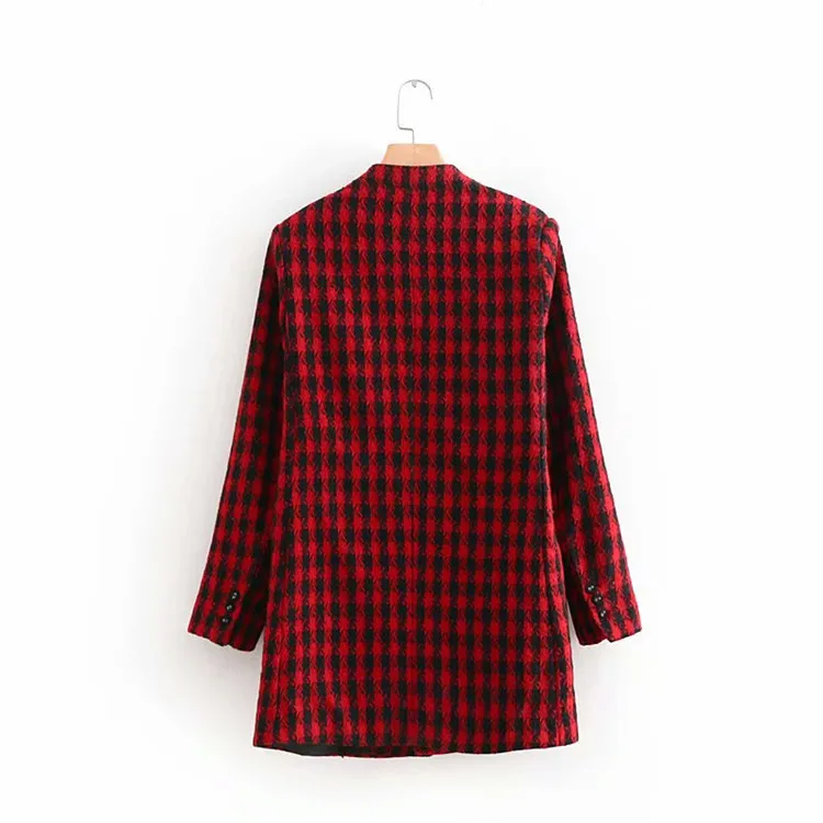 

Z2018 Europe And America Autumn New Style WOMEN'S Dress Thousands of Birds Long Sleeve Long Suit Jacket 7973715