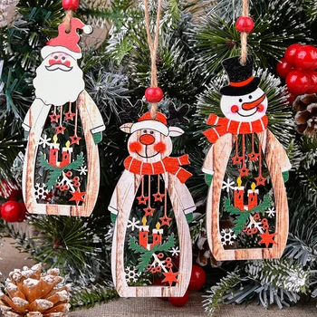 

Christmas Decorations For Home Decor Wooden Merry Christmas Tree Decoration Pendant Happy New Year 2021 Snowman Tree Ornaments