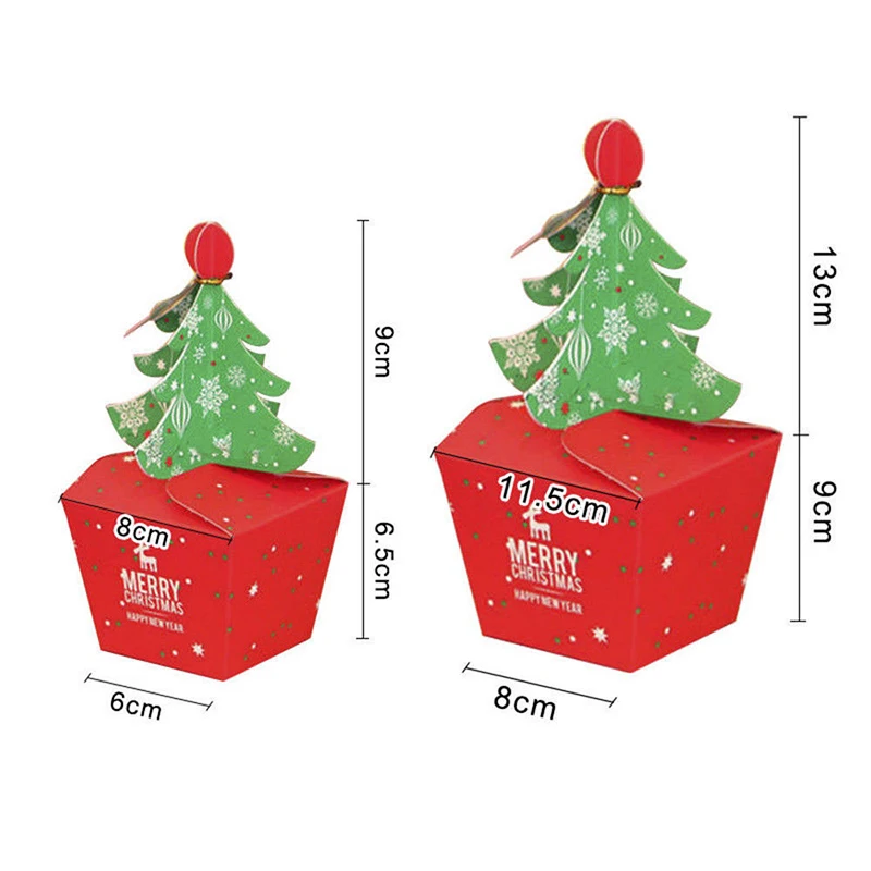 50 шт./лот,, упаковочная коробка для рождественской елки, Подарочная коробка для печенья, конфет, коробки для яблок с колокольчиками, вечерние украшения, детский подарок