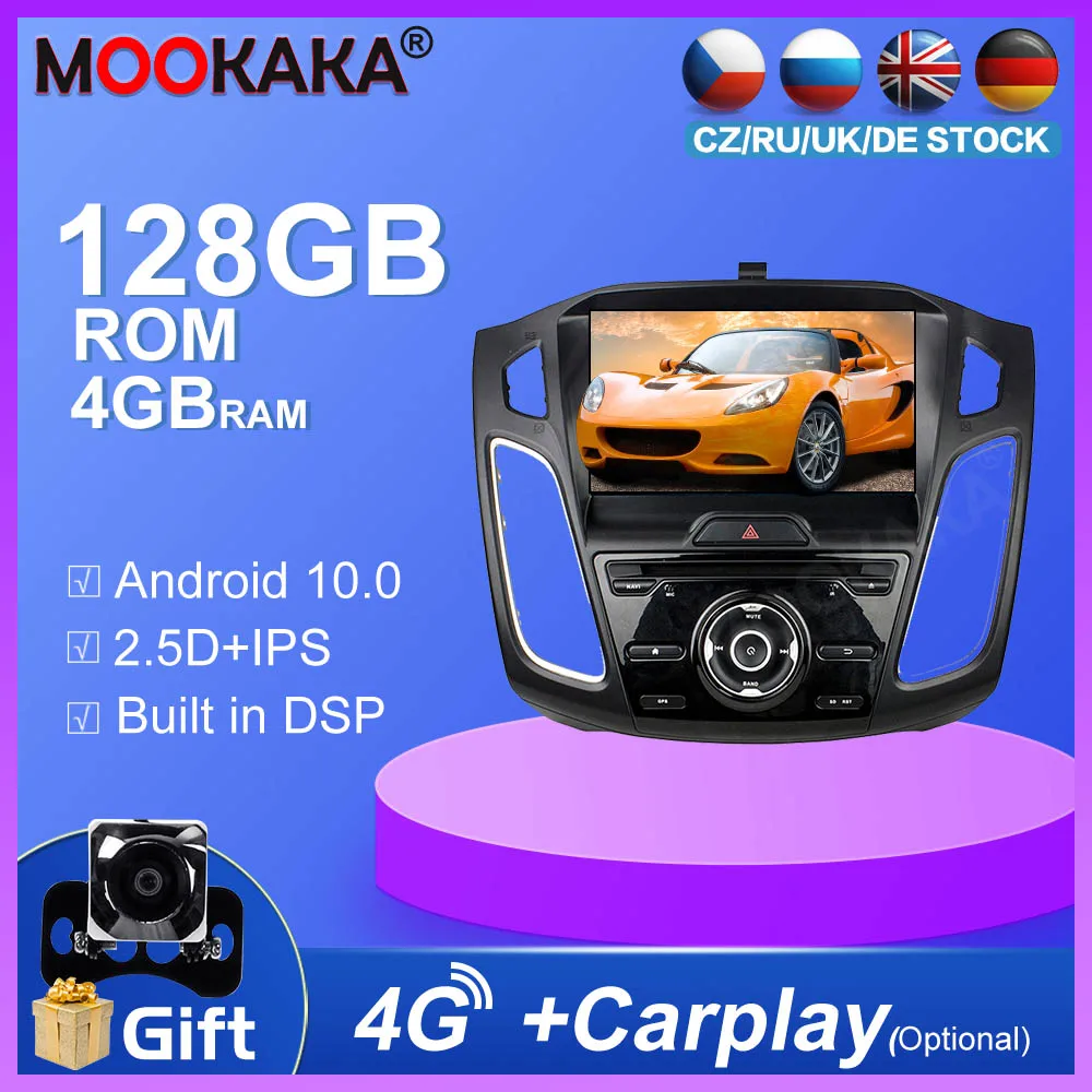 Carplay 128 ГБ Android автомобильный радиоприемник мультимедийный плеер для Ford focus 2015-2018