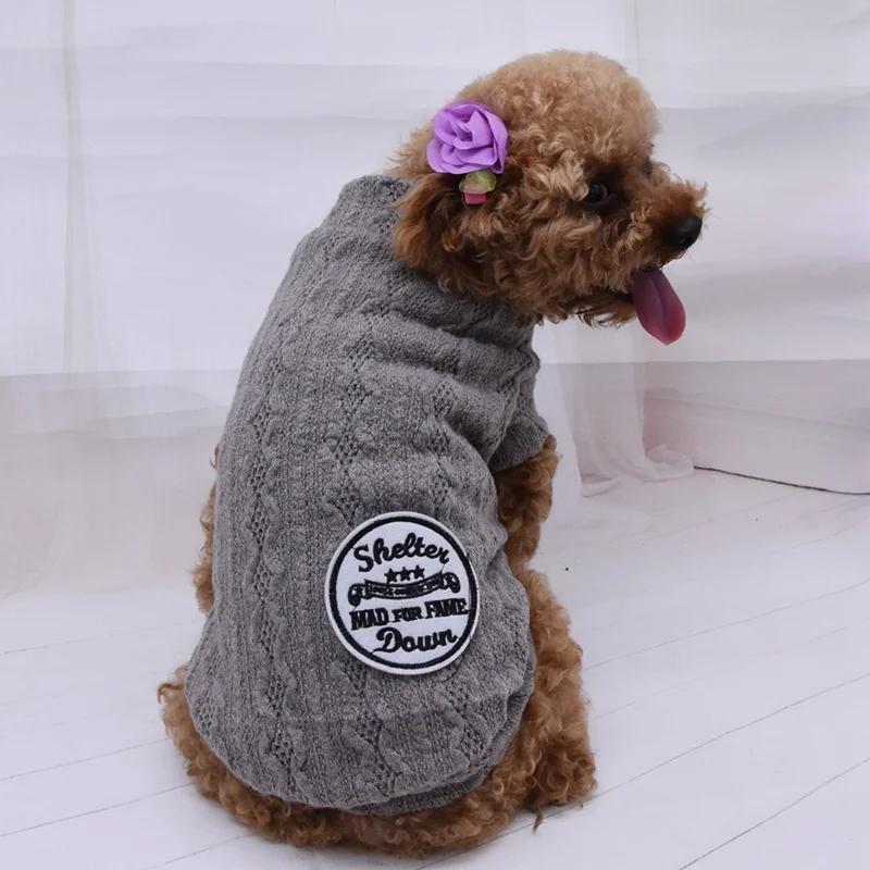 Теплые куртки для собак, вязаные пальто для собак, осенне-зимний плюс жилет из хлопка, с подкладкой, стильные пальто для собак для домашних животных