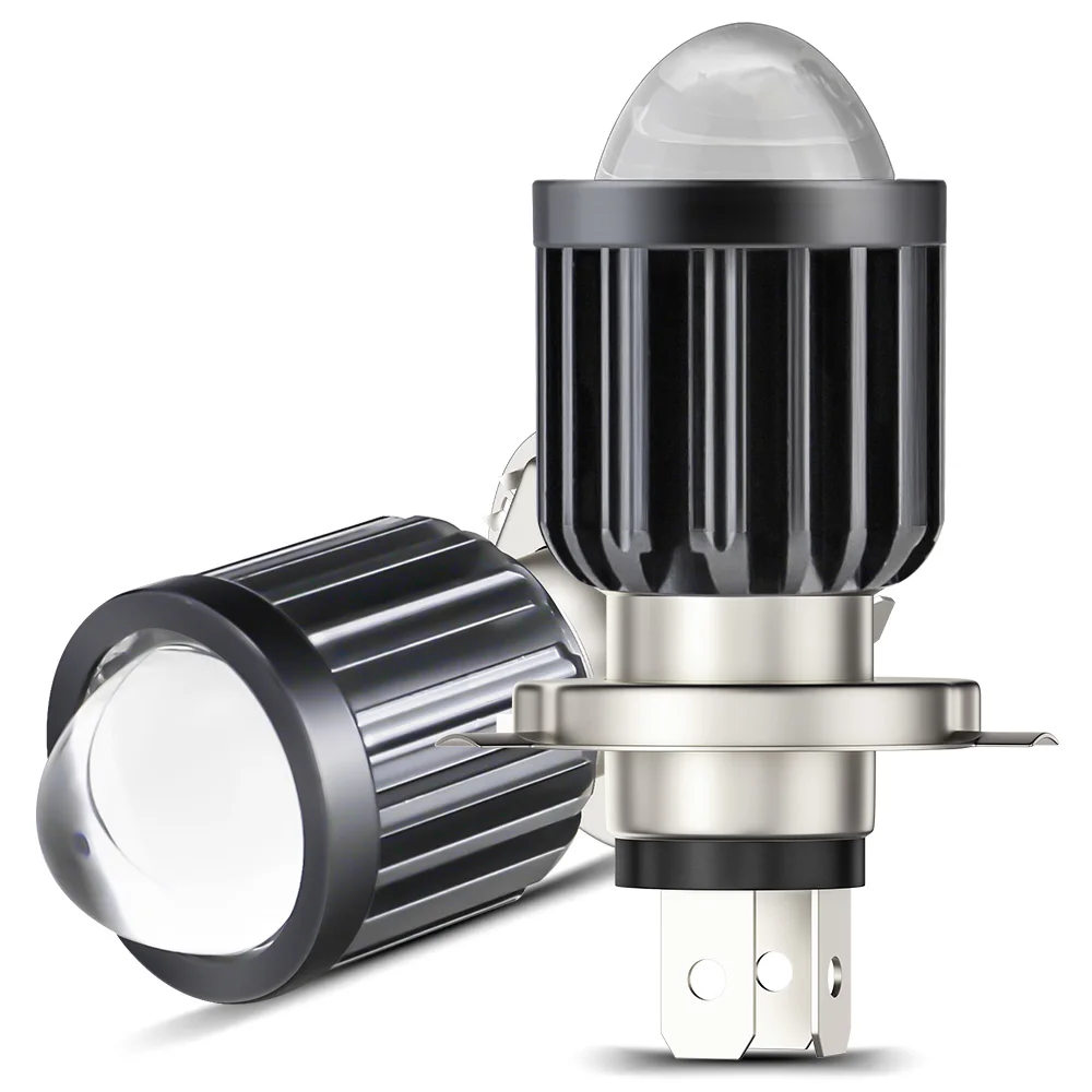 DXZ 1x Motorcycle LED H4 H6 Headlight White-Yellow Double Color 12V 20W chip HD Len Motorbike Driving Spotlight Street Moto Lamp
