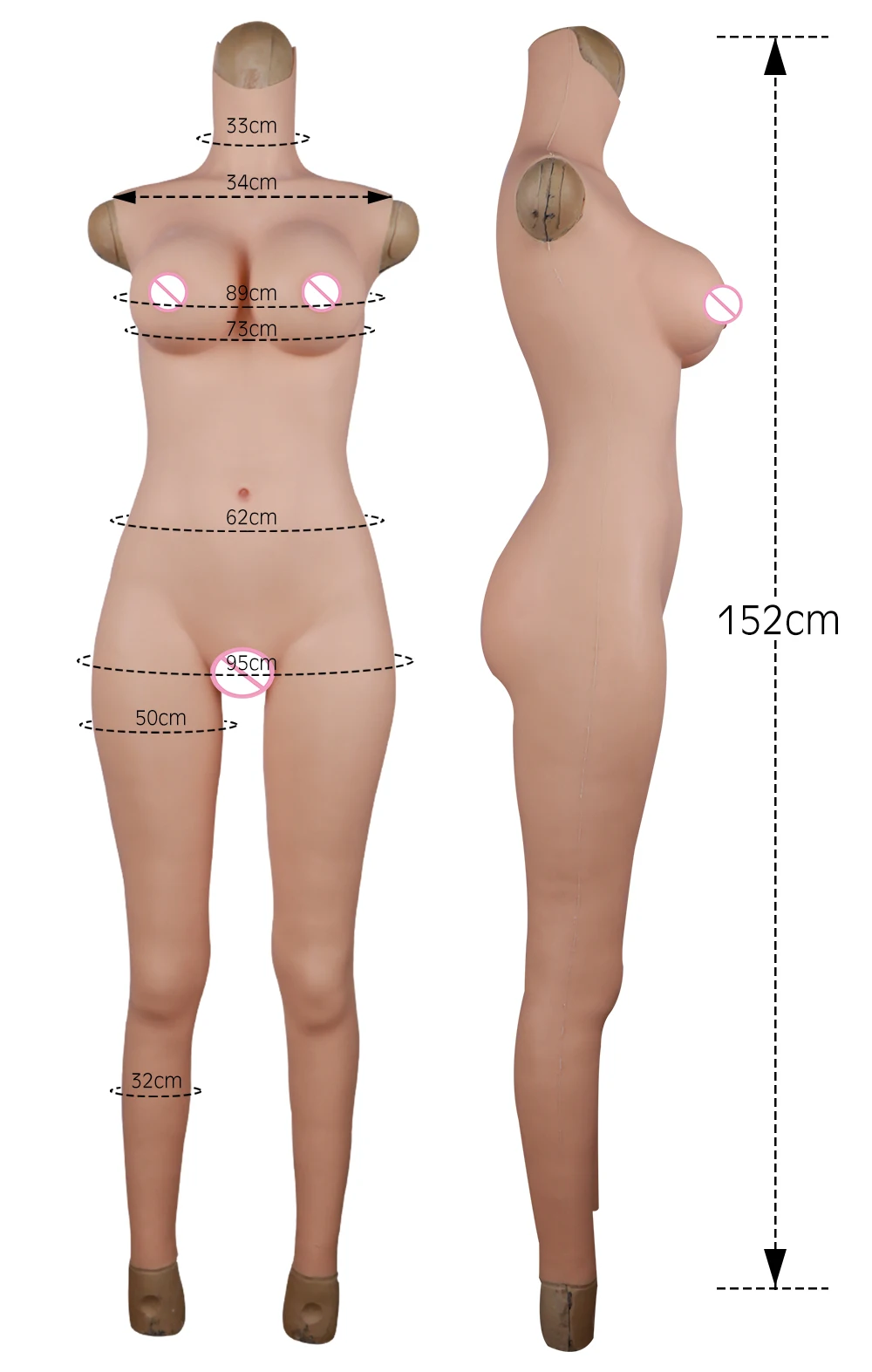 Eyung Crossdresser Shemale Sissy Drag Queen Realistic Silicone Breast Forms Fake Boobs Vagina Hip Enhancer Bodysuit D G Cup (3)