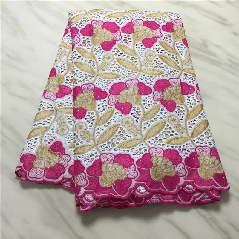 

5 yards Swiss lace fabric 2021 latest embroidery African cotton fabric Swiss tulle lace popular Dubai style PL116391