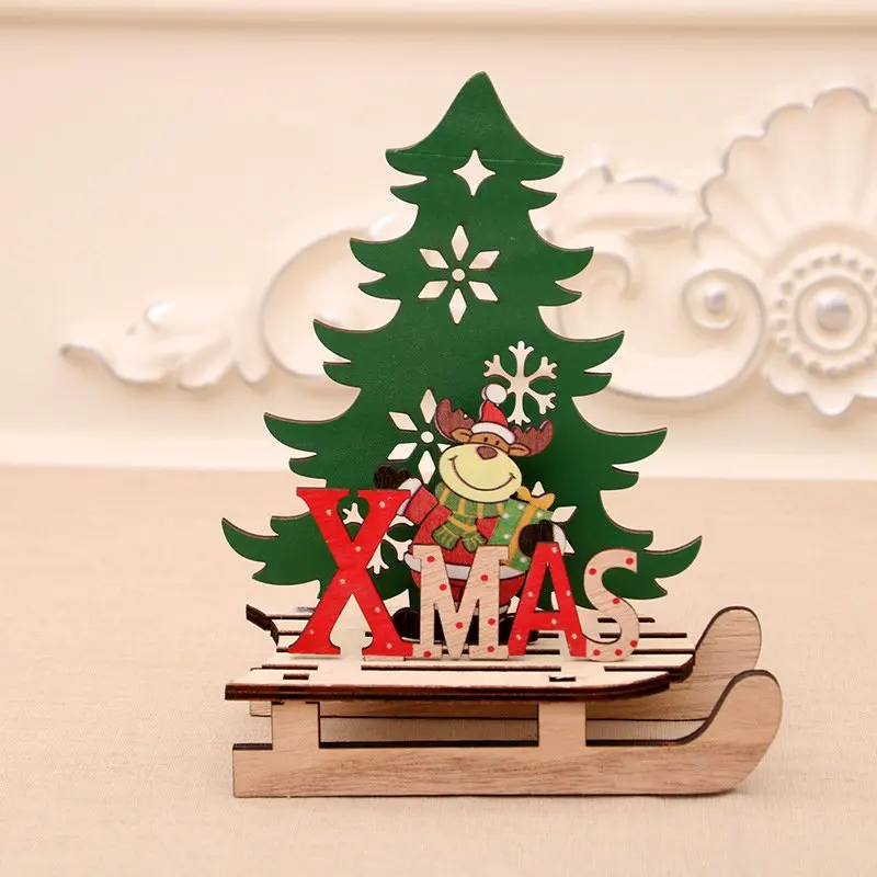 Креативные деревянные Рождественские сани, настольный декор, детская забавная головоломка, подарки, сделай сам, Санта, Рождественская елка, снеговик, шоу, окно, товары для дома - Цвет: elk