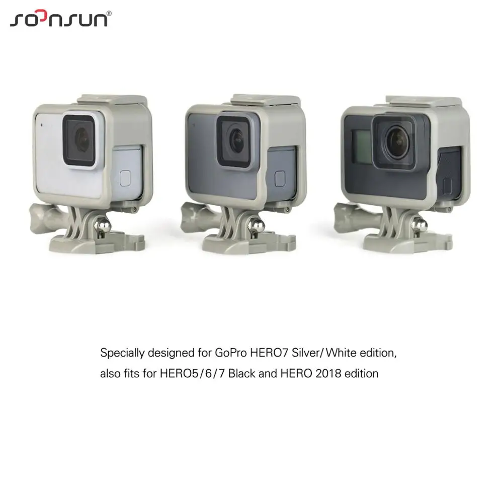 SOONSUN стандартная рамка защитный чехол для GoPro Hero 5 6 7 черный Go Pro HERO7 белый