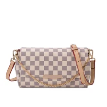 Европейская и американская мода, роскошная женская сумка с цепочкой, клетчатый дизайн, женская сумка на плечо, высокое качество, Pu сумка-мессенджер