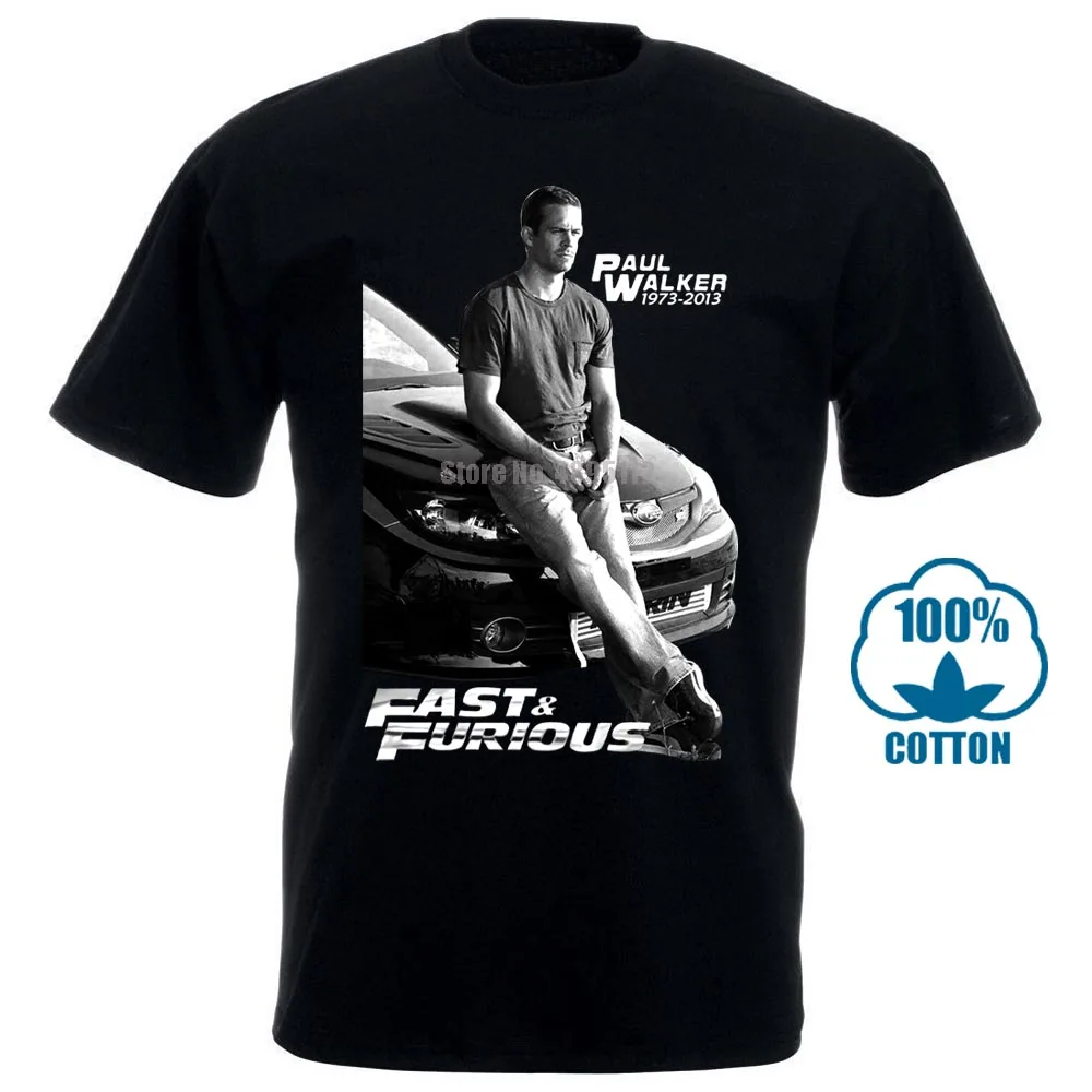 

Tops Male T Shirt Crew Neck Men New Style Short Sleeve Paul Walker Street Racingss Fast N Furious Tee Shirt 011036