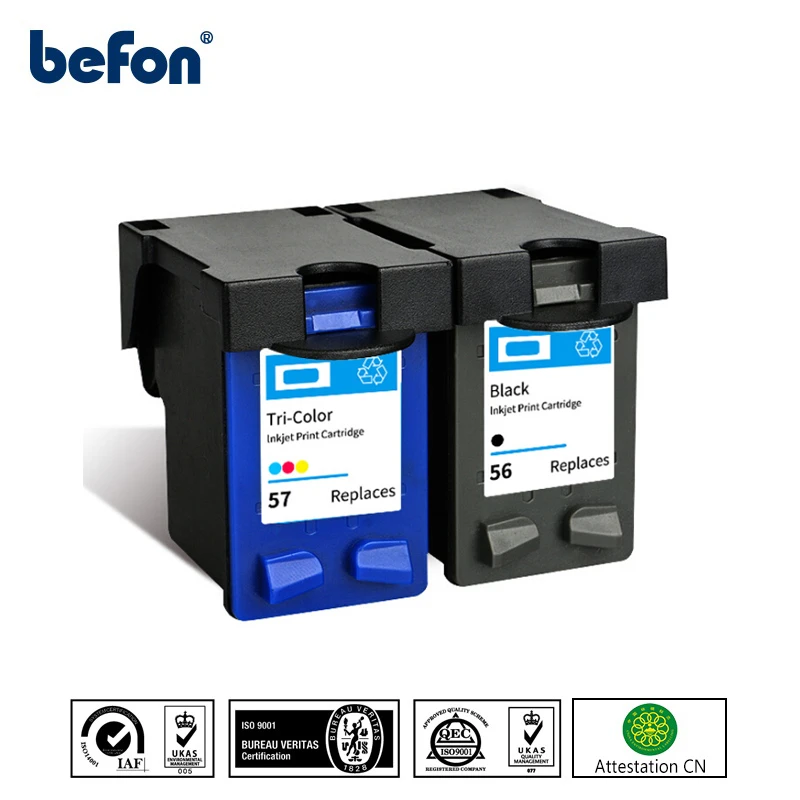befon Compatible HP56 HP57 Ink Cartridge for HP 56 XL PSC 4200 1110 1205 1210 1215 1219 1315 1340 1350 2210 2410 Deskjet 450