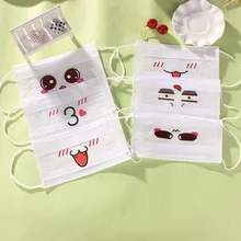 5 шт противопылевые ветрозащитные маски KAWAII одноразовые маски для рта милые Мультяшные нетканые маски для лица с гриппом