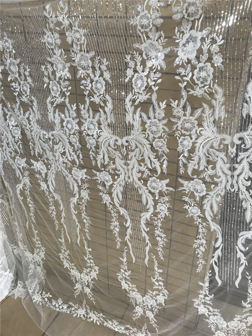 

embroidery nigerian ZH-7886811 handmade beaded lace french sequins fabric high quality african net lace fabrics