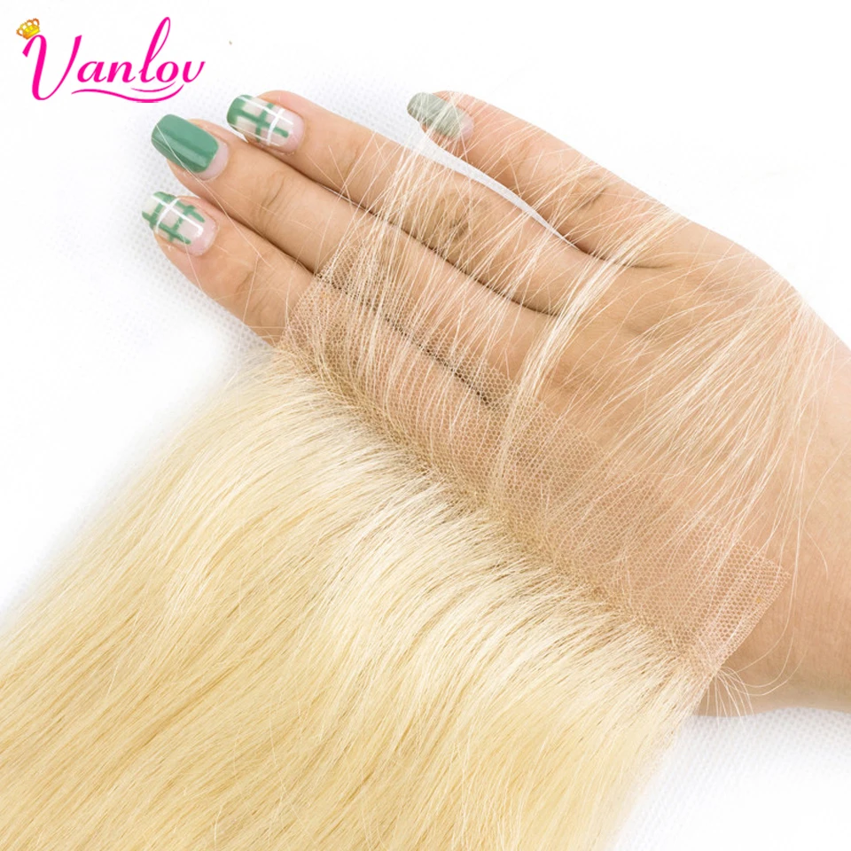 Vanlov Brazilian Body Wave 613 Blonde Lace Closure 4x4 Human Hair Closure With Baby Hair Remy Hair Extensions Free Part (5)
