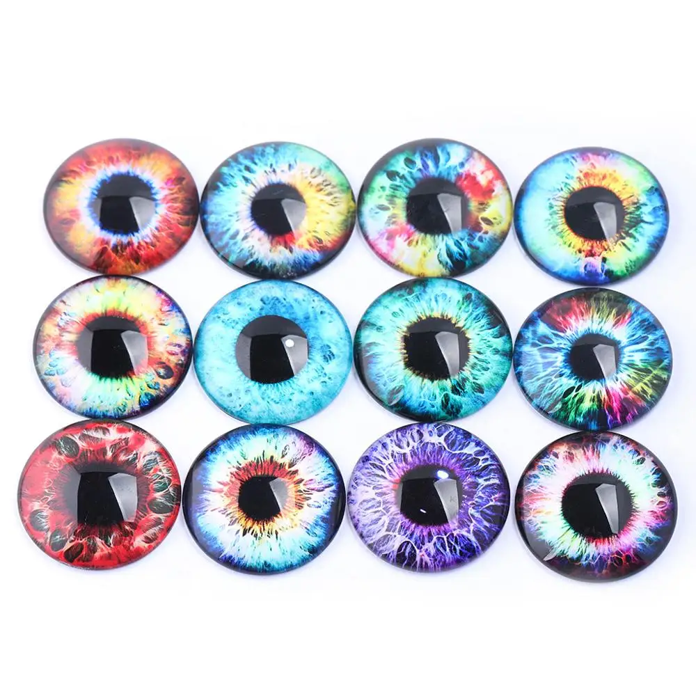 

Mixed Eye Photo Glass Cabochon 14mm 12mm 20mm 25mm Diy Flatback Jewelry Making Accessories