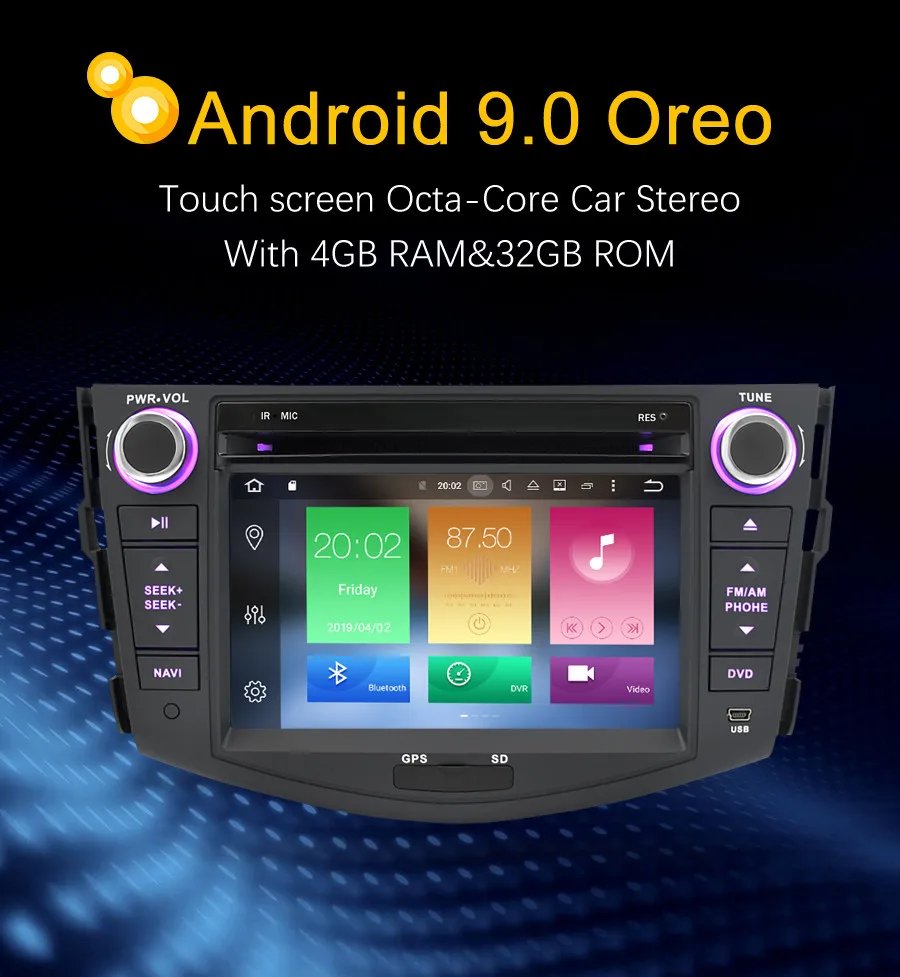 Top Android 9.0 Car Radio DVD Player Navigation For Toyota RAV4 RAV 4 2007-2011 Auto Audio WIFI GPS Bluetooth Multimedia Stereo 2
