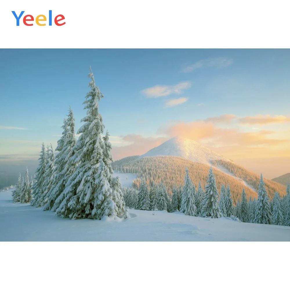Фотофон Yeele с изображением пейзажа кровати зимнего снега горных деревьев персонализированные фотографические фоны для фотостудии - Цвет: NWH05110