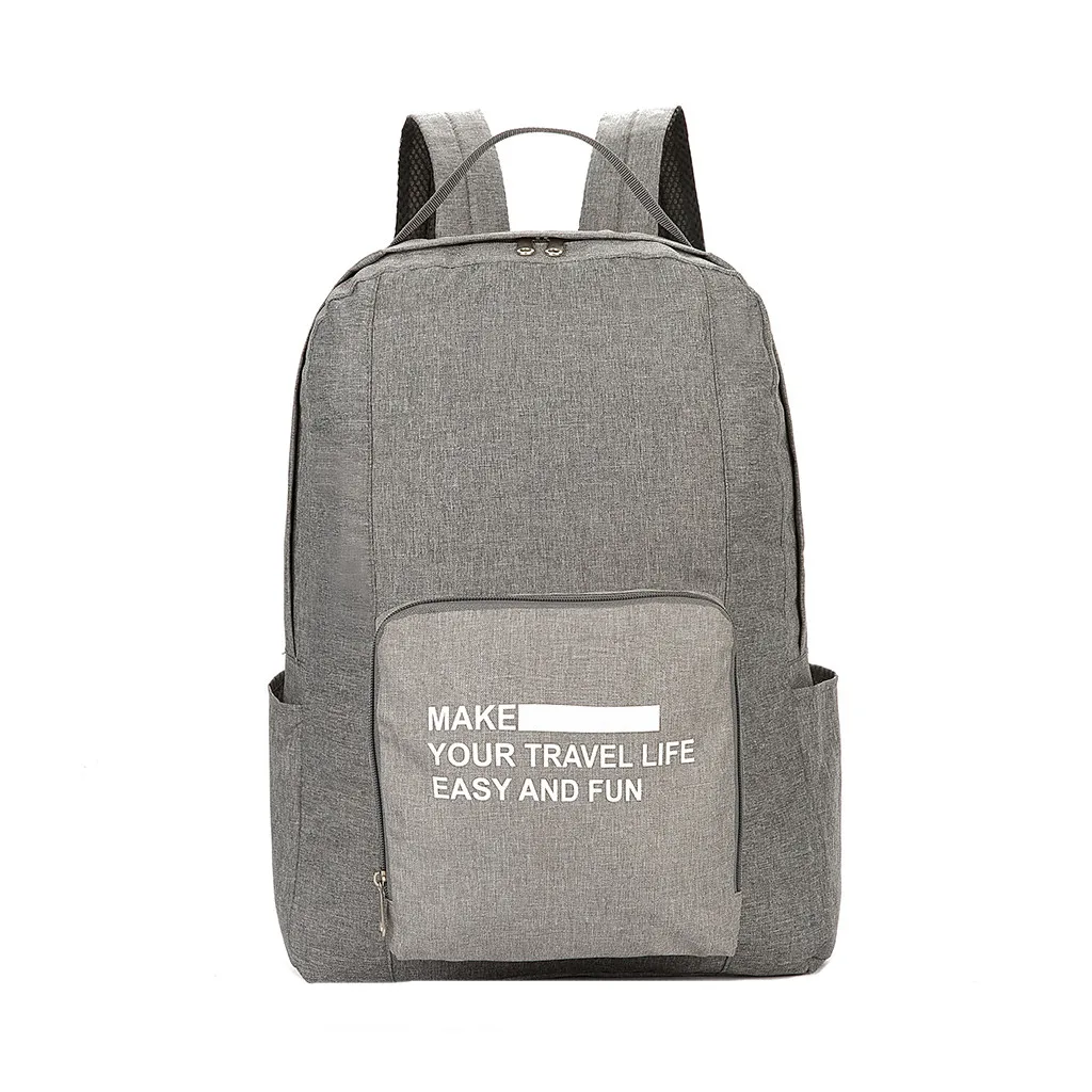 

Men And Women Backpack Leather Patchwork Unisex Backpacks Large Capacity Folding Shoulder Backpacks Casual Outdoor Travel Bags