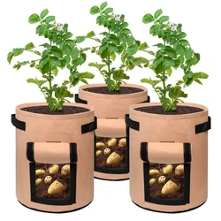 3individualPotato Grow Bags 7 Gallon Garden Planting Bag Aeration Fabric Pot With Handles For Planter 3 Pack