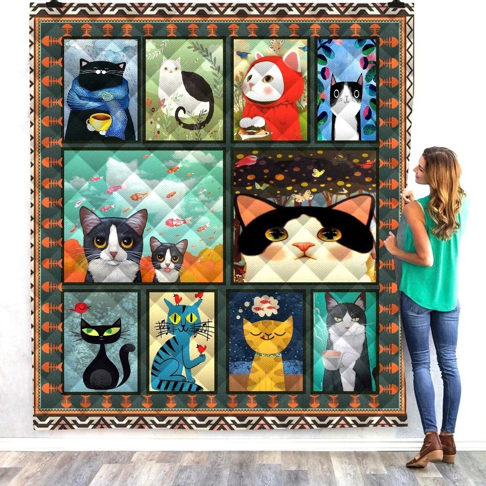 Dropshipping-Black-Cat-Print-Quilt-Kids-School-Adults-Bed-Soft-Warm-Thin-Blanket-Cotton-Quilt-King (5)