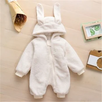 

PatPat 2020 New Arrival Winter Baby Long Ears Zipper Fleece Jumpsuit Baby Toddler Girl One Pieces Jumpsuits Baby Clothes