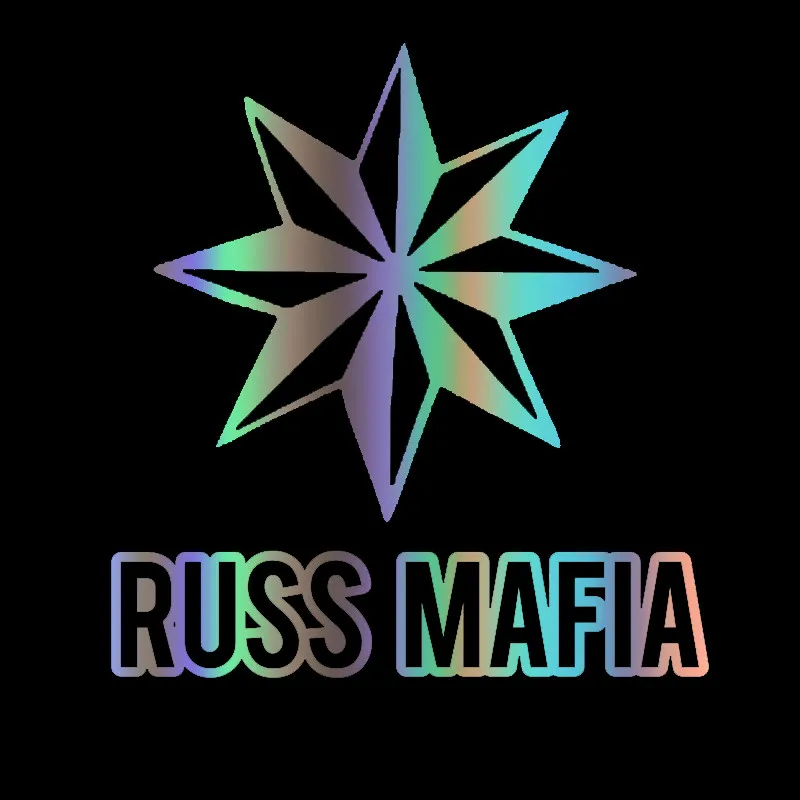 

Reflective RUSS MAFIA Vinyl Car Stickers for Window Bumper Trunk Auto Laptop Motorcycle Uv Protection Car Decoration KK16*15cm