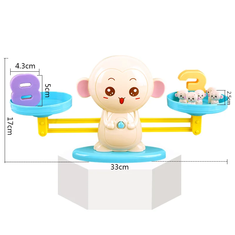 

Douyin Celebrity Style Small Monkey Balance Scale Plastic CHILDREN'S Toy Students Mathematics Word Educational ENLIGHTEN Early E