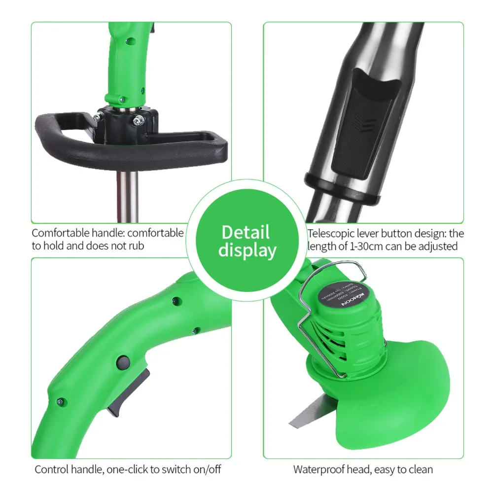 Домашняя электрическая газонокосилка, портативный триммер для травы, садовая газонокосилка, прополка, 6000 об/мин, с перезаряжаемой литиевой батареей