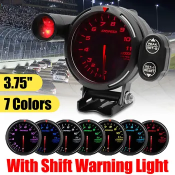 

7 Colors 12V 3.75" Professional LED RPM Tachometer Digital Tacho Gauge Meter Tachometer With Shift Light & Stepping Motor RPM