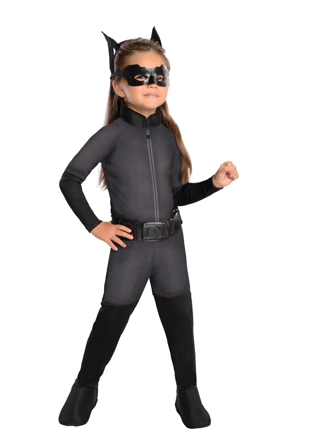 Костюм из трилогии «Темный рыцарь» для девочек «Бэтмен»; роскошная женщина-кошка; 4 шт./1 комплект; подходит для детей 3-10 лет