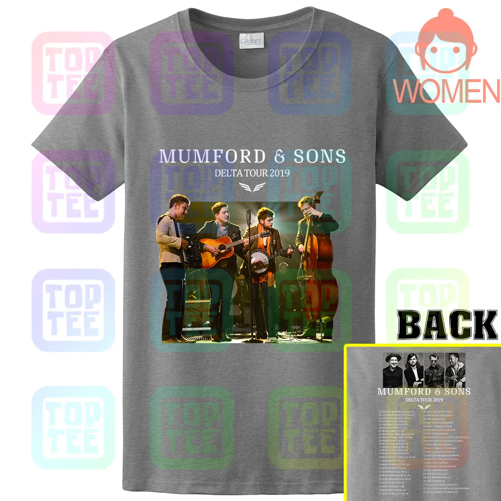 Новинка; Лидер продаж; 8849-MUMFORD& SONS Delta Tour ; футболка; размеры S-3XL - Цвет: Women Grey