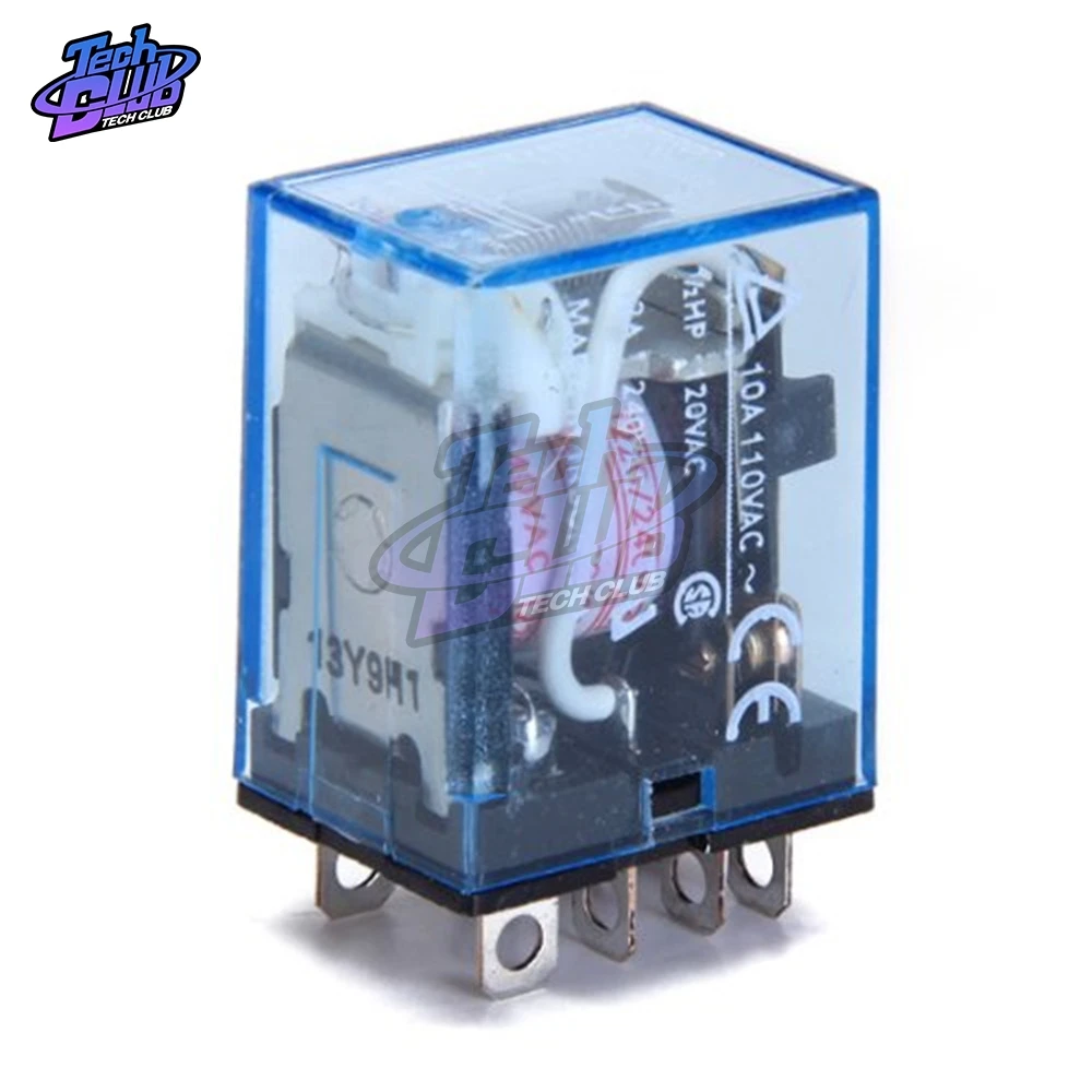 General Purpose LY2NJ Electronic Micro Electromagnetic Relay LED Lamp 10A 8 Pins Coil DPDT DC12V 24V AC 220V