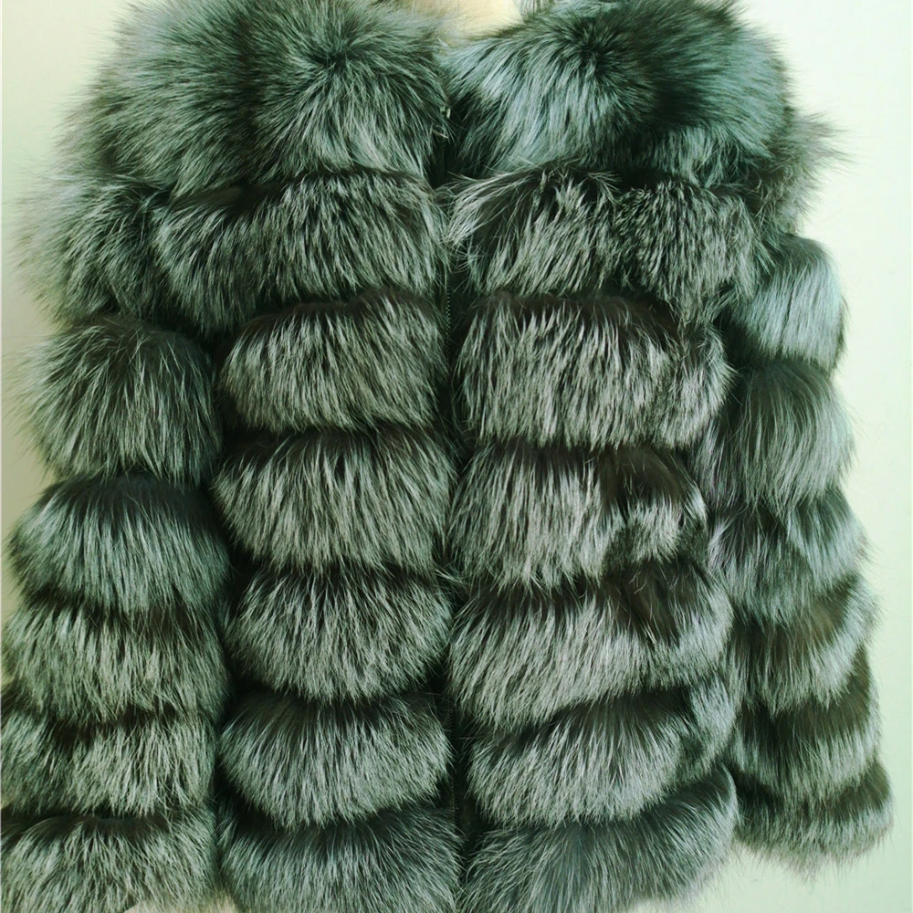 Женское пальто из натурального меха лисы, зимняя куртка из натурального меха размера плюс, шуба из натурального меха, короткое пальто с отстегивающимися рукавами, новинка