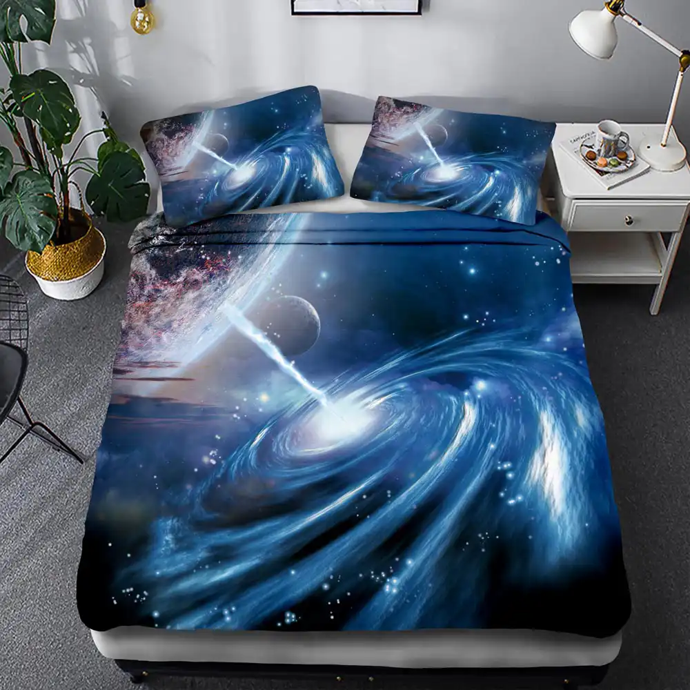 Planet Bedding Set Space Moon Duvet Cover For Kids Bed Cover