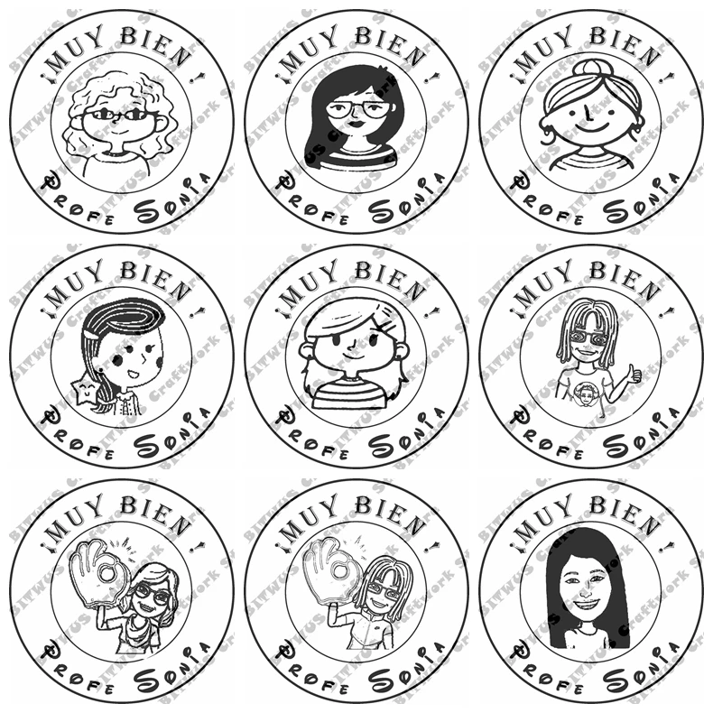 

40mm Theacher'S Customized Photosensitive Diy customized self-inking professor stamp rubber round and oval for scrapbooking