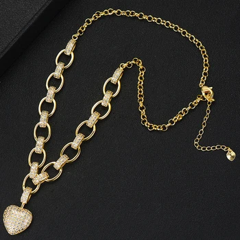 

GODKI Valentine's Day present Sweet Heart pendant Necklace High Quality Stackable Necklaces for women girlfriend Lover gifts