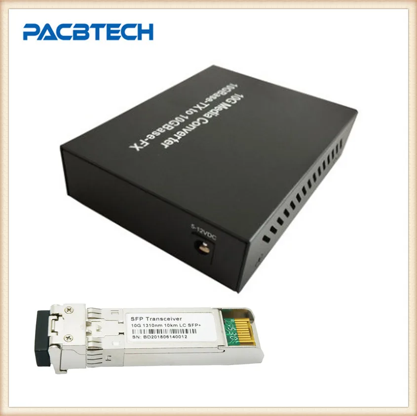 10G Ethernet волоконный медиаконвертер+ 1RJ45 с SFP модулем внутри