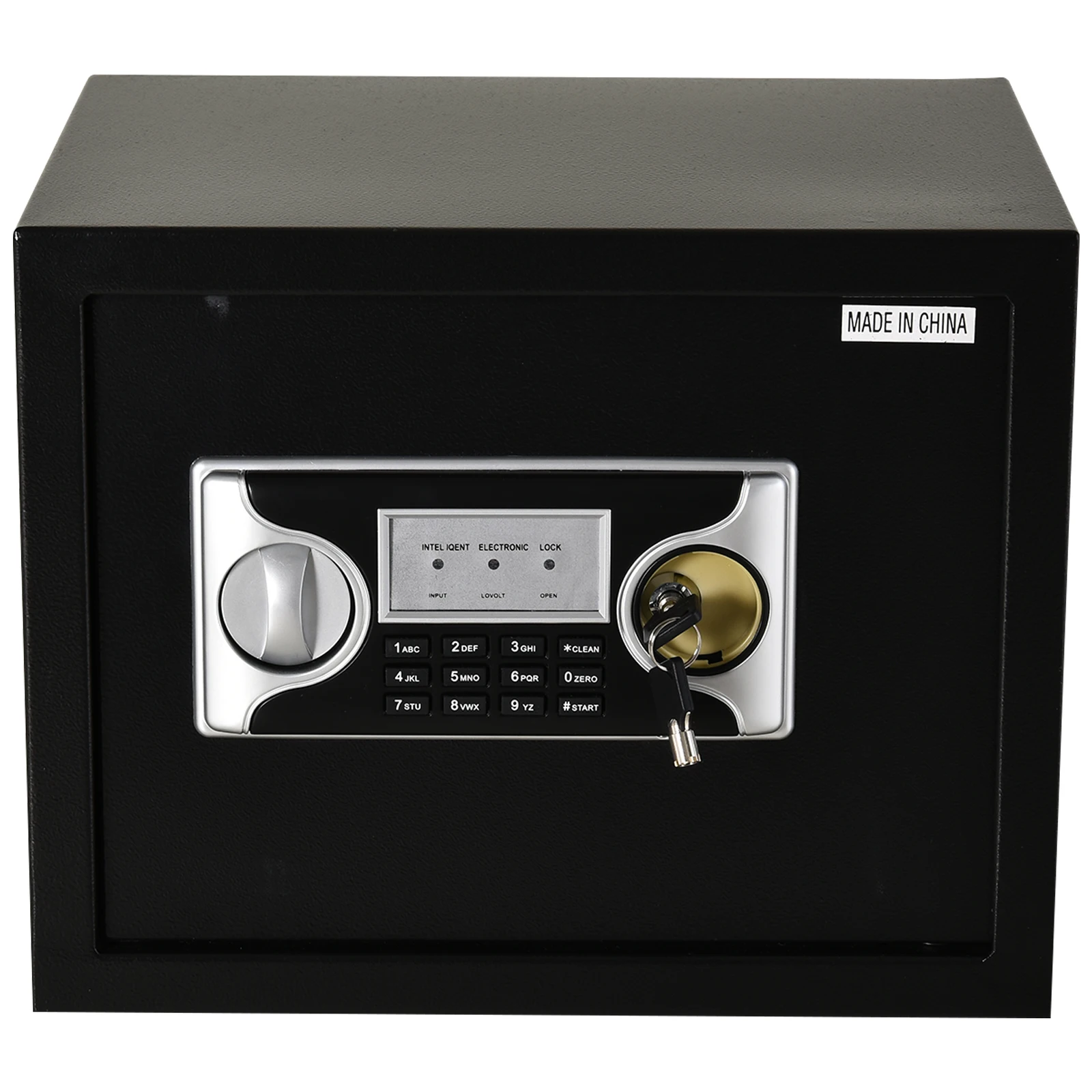 HOMCOM solid electronic safe safe with key 2 codes capacity 27 L Steel 38x30x30 cm black