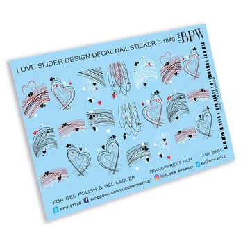 

Slider-design web-hearts, BPW. style, stickers on nails, sd5-1840