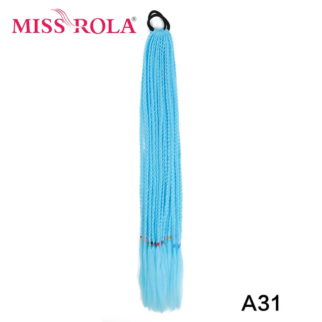 Synthetic Chignon Hair 60cm Hair Color Gradient Dirty Braided Ponytail Women Elastic Hair Rubber Band Hair Accessories Headband A31