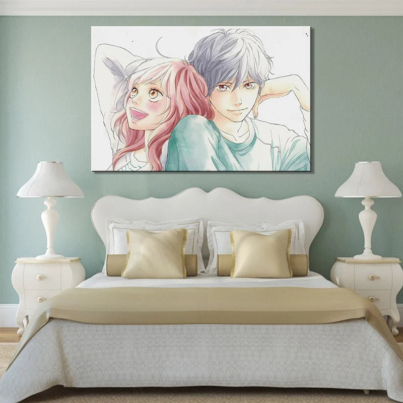 Anime Ao Haru Ride Love Fantasy Fabric Canvas Poster Living Room Home Wall  Decorative Canvas Art Prints Picture - Painting & Calligraphy - AliExpress