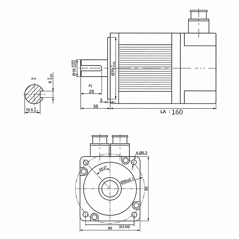 AC220V 750W 4.2A 2.4Nm 3000rpm серводвигатель, 80 Серия встроенный энкодер 2500P серводвигатель, J19330