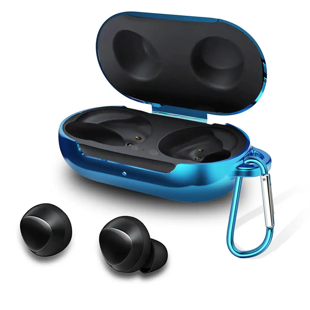 Беспроводной Bluetooth наушники гарнитура защитный чехол анти-капля ТПУ покрытием чехол для переноски с карабином для samsung Galaxy Buds - Цвет: Blue